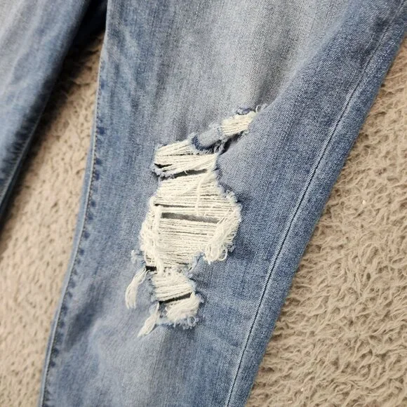 Levis Jeans Womens 29 Premium Big E 724Stretch High Rise Straight Frayed Cropped - Picture 3 of 16